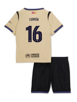 Billige Barcelona Fermin Lopez #16 Bortedraktsett Barn 2025-26 Kortermet (+ Korte bukser)